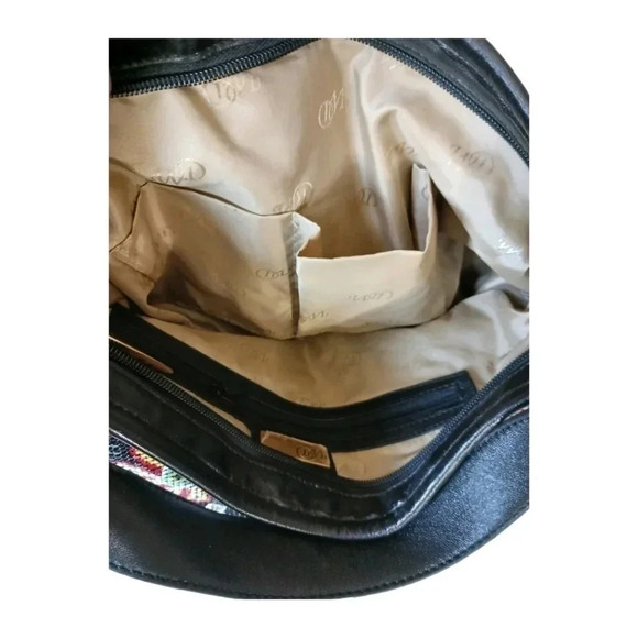 Whiting & Davis metal mesh shoulder bag floral print leather trim multicolor - Picture 3 of 16